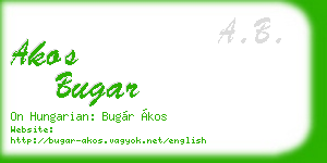 akos bugar business card